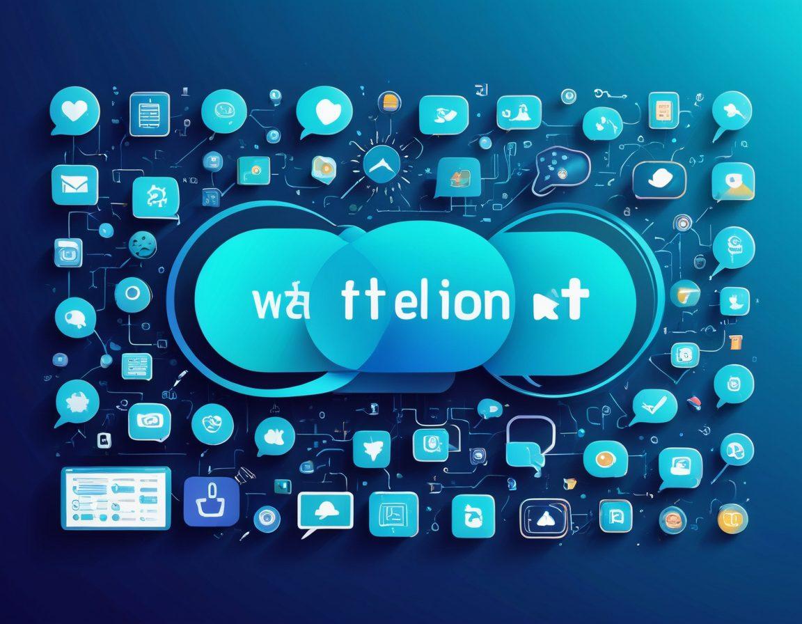 A sleek digital toolkit unrolling like a scroll, showcasing various tools inside: web design icons, coding symbols, chat support bubbles, analytics graphs, and social media icons. The colors should be vibrant and dynamic, representing innovation and efficiency. The background should be a gradient from deep blue to turquoise to evoke a modern and professional feel. vector art. vibrant colors. gradient background.